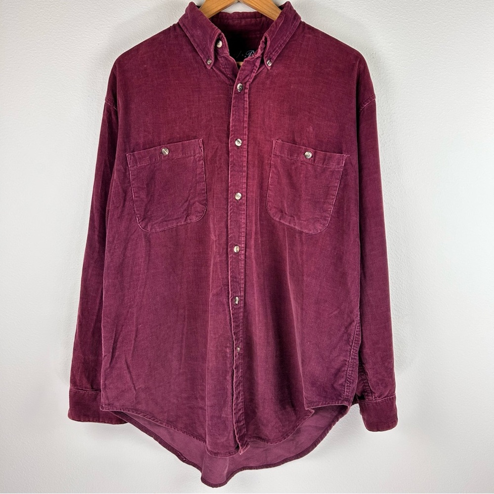 Vtg AB Classics Men’s Corduroy Casual Button Down Shirt Size L